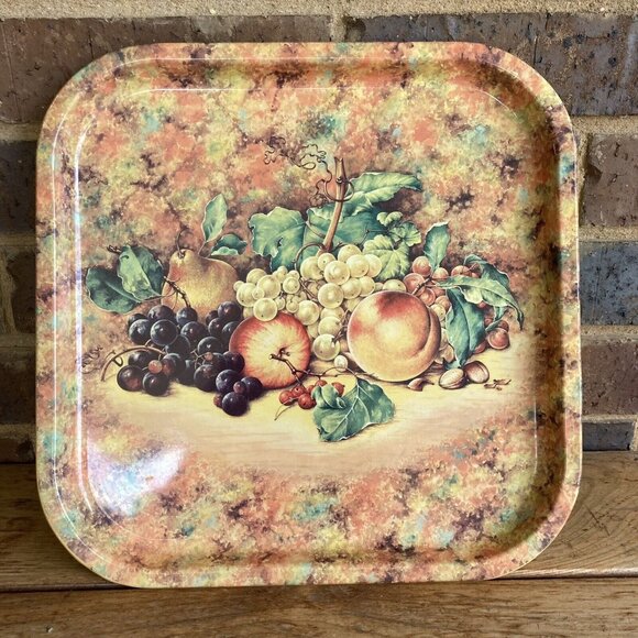 Vintage 1971 Daher Decorated Ware Fruit Motif Serving Tray - Picture 1 of 6